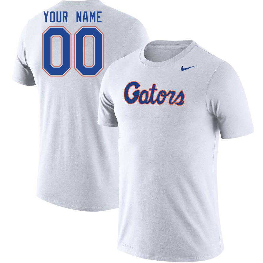 Custom Florida Gators Name And Number College Tshirt-White